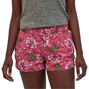 Patagonia Women's Barely Baggies Shorts Floral Cotton Lounge Shorts critters XS